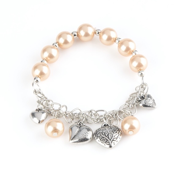 Jewelry - Heart charms Bracelet - Orange